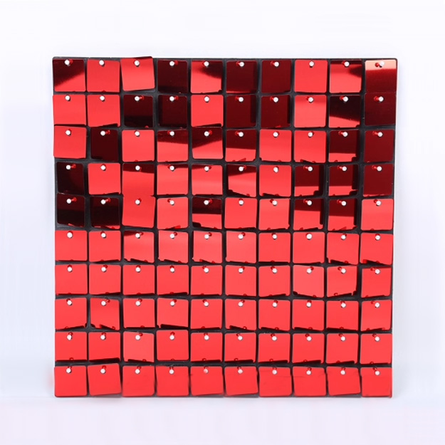 사각 스팽글 백드롭 패널(레드)1개