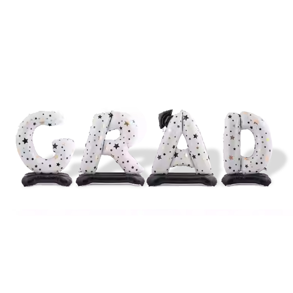 GRAD 스탠드 은박풍선(화이트)