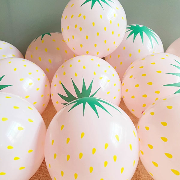 30센티 귀욤 과일풍선(핑크 딸기)10개