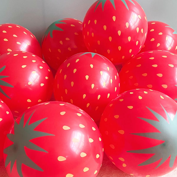 30센티 귀욤 과일풍선(레드 딸기)10개