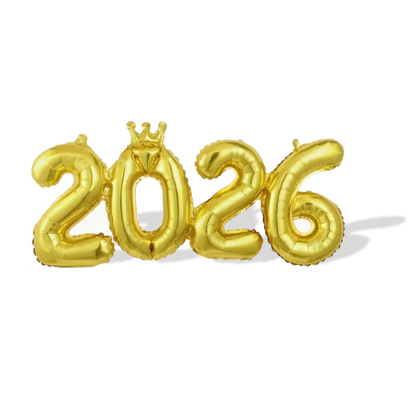 2026 숫자 풍선세트 (골드)